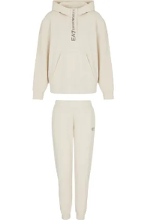 EA7 Para mulher. 7W000117_AF13135 Fato de treino de malha de algodão elástico com capuz (L), Casual, Esportivo, Multisport, Manga compr