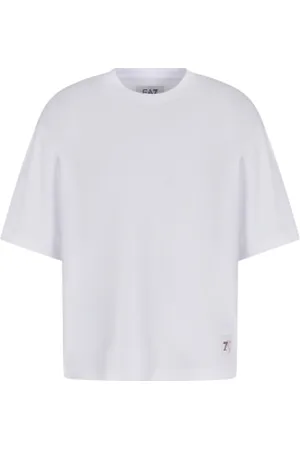 EA7 Unisex. 7X000036_AF13243 T-shirt branca descontraída (3XL), , Casual, Algodão, Manga curta