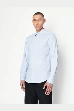 Armani Exchange Para homem. 8NZCGBZ8ANZ0536 Camisa Sport Oxford azul (S), Casual, Algodão, Manga comprida