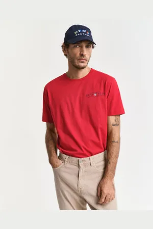 GANT Para homem. 2044017 T-shirt de manga curta estampada vermelha (S), , Casual, Algodão