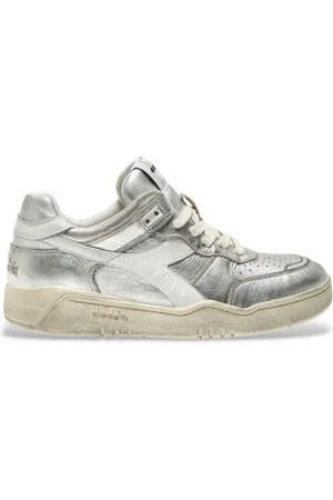 Diadora Para mulher. 201181320 Ténis de couro B560 prata (36), Cordão, Casual