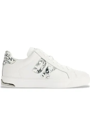 DKNY Para mulher. K1502301 Sapatilhas de couro branco Abeni (36), Plano, Cordão, Casual