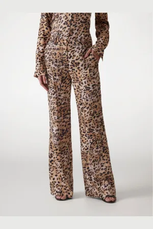 Guess Para mulher. W5GB16WH5N2 Calças Palazzo animalprint (S), Casual, , Lyocell