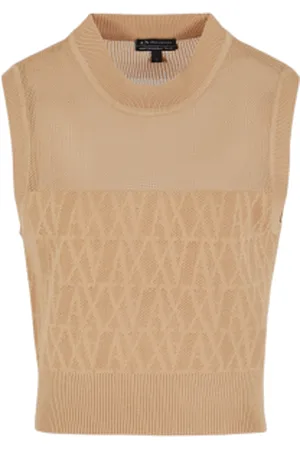 Armani Exchange Para mulher. XW000580AF12875F1018 Top sem mangas com gola redonda (L), Casual, Viscoso, Sem mangas / correias
