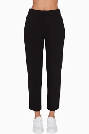 Armani Exchange Para mulher. XW000886AF13401UC001 Calças de cigarro com logótipo bordado (L), Casual, Poliéster
