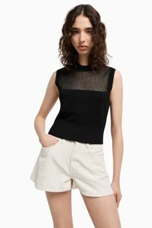 Armani Exchange Para mulher. XW000580AF12875FC043 Top sem mangas com gola redonda (L), Casual, Viscoso, Sem mangas / correias