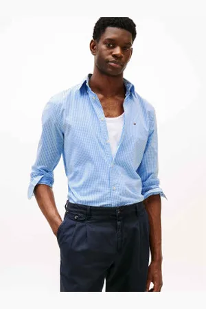 Tommy Hilfiger Para homem. MW0MW37548 Camisa de popelina de corte regular (L), Casual, Algodão, Clássico, Manga comprida