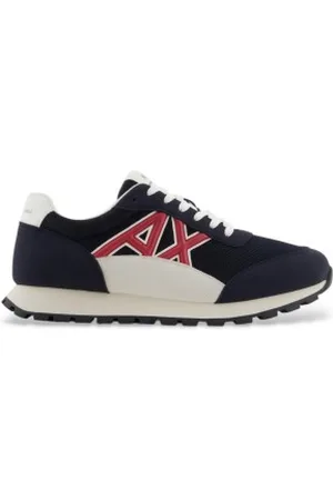 Armani Exchange Para homem. XUX263XV942U661 Logótipo das sapatilhas em azul-marinho (44), Plano, Cordão, Casual