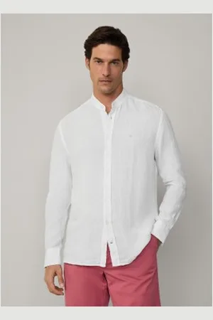 Hackett Para homem. HM3010267 Camisa de corte à medida branca (3XL), , Casual, Linho, Manga comprida