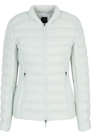 Armani Exchange Para mulher. 8NYB01YNM4ZU9093 Casaco leve para baixo com fecho de correr (L), Casual, Poliamida