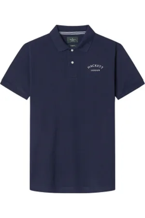 Hackett Para homem. HM563421 Polo Heritage Ess Polo azul-marinho (L), Casual, Algodão, Manga curta