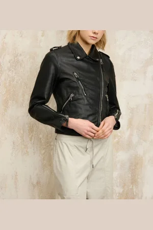 Blauer Para mulher. 25SBLDL02396 Casaco de cabedal Vintage Cherry preto (S), Casual, Pele