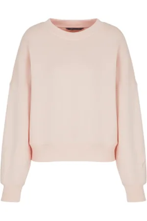Armani Exchange Para mulher. XW000156AF11852U4105 Sweatshirt de gola redonda com corte largo e ombros descaídos cor-de- (L), Casual, Alg