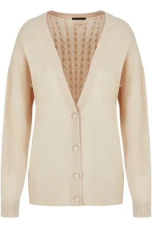 Armani Exchange Para mulher. XW000122AF11956U1095 Casaco de malha de comprimento normal (M), Casual, Lã