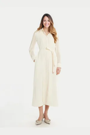 MARELLA Para mulher. 2513221073200 Vestido de camisa (40), Casual, Poliéster, Manga comprida