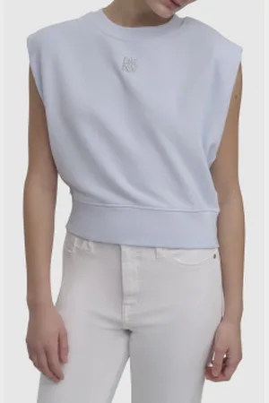 DKNY Para mulher. DJ5T1397 Camisola Petit (S), Casual, Algodão, Manga curta