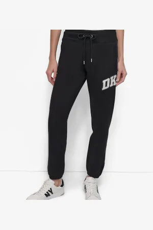 DKNY Para mulher. DP5P3615 Calças jogger 89 pretas (XS), Preto, Casual, Algodão