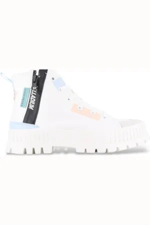 Palladium Para mulher. 94469 Pallashock Backzip Ankle Boots branco (37), Plano, 1 a 3cm, Cordão, Zíper, Casual