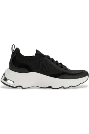 DKNY Para mulher. K1529431 Sapatilhas Jami preto (37), Plano, 1 a 3cm, Cordão, Casual