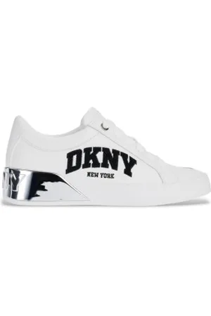 DKNY Para mulher. K1558006 Ténis de couro Maben branco (36), Plano, Cordão, Casual