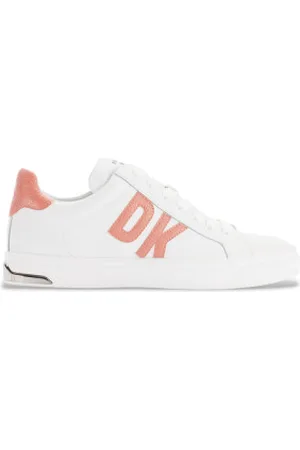 DKNY Para mulher. K1300916 Sapatilhas de couro Abeni branco (36), Plano, Cordão, Casual