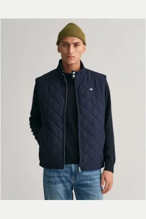 GANT Para homem. 7006341 Colete acolchoado Windcheater azul-marinho (XXL), Casual, Poliéster, Sem mangas / correias
