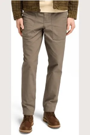 Timberland Para homem. TB0A6V16BK01 Calças Goffstown em lona lavada e estilo militar (32/32), Marrom, Casual, Algodão orgânico, Sus