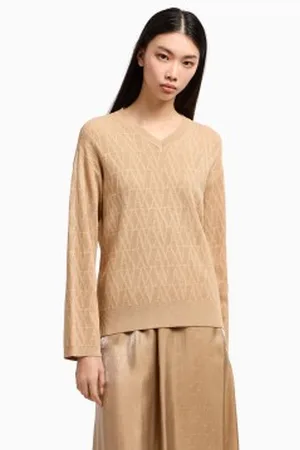 Armani Exchange Para mulher. XW000578AF12875F1018 Camisola com decote em V (L), Casual, Viscoso