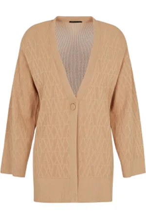 Armani Exchange Para mulher. XW000579AF12875F1018 Casaco de malha com decote em V (L), Casual, Viscoso