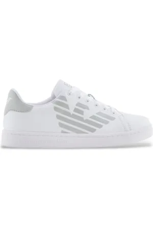 EA7 Unisex para criança. 7Y000001_AF10179 Sapatilhas com logótipo (37), Plano, Cordão, Casual, Esportivo, Multisport, moda infantil
