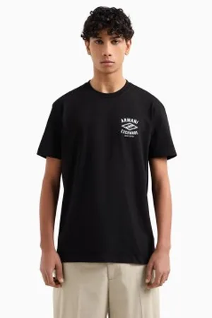 Armani Exchange Para homem. XM000550AF10362UC001 T-shirt de corte regular com logótipo central (L), Casual, Algodão, Manga curta