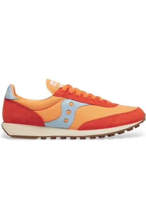 Saucony Para mulher. S70884-7 Sapatilhas de couro Trainer 80 laranja (41), Plano, Cordão, Casual