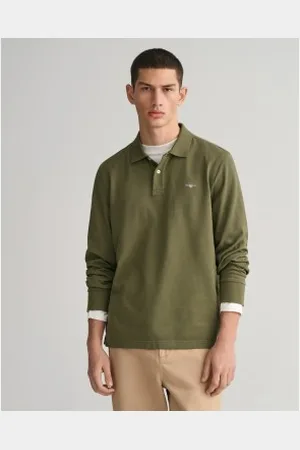 GANT Para homem. 2230 Pólo pique escudo (S), Casual, Algodão, Manga comprida