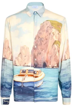 Family First Para homem. SHS2504 Camisa multicolorida Coast (M), Casual, Viscoso, Manga comprida