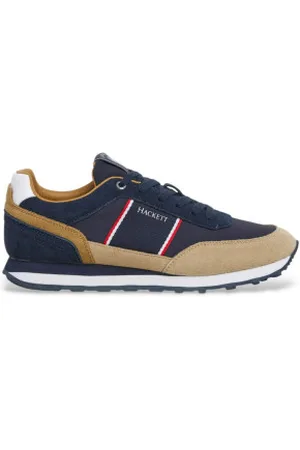 Hackett Para homem. HMS21453 Sapatilhas de couro Hendfor Classic azul-marinho (40), Plano, Cordão, Casual
