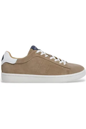 Hackett Para homem. HMS21370 Sapatilhas de couro bege Bond Soft (40), Marrom, Plano, Cordão, Casual