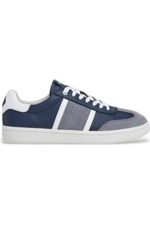 Hackett Para homem. HMS21456 Sapatilhas de couro Bond Archive em azul-marinho (40), Plano, Cordão, Casual