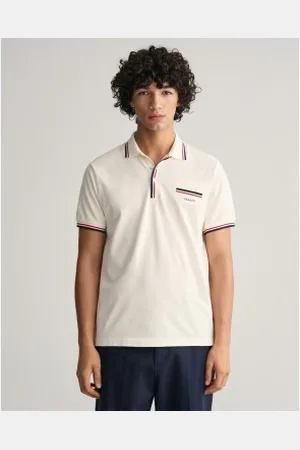 GANT Para homem. 2013042 Camisa pólo em piqué com rebordo em dois tons (L), Casual, Algodão, Manga curta