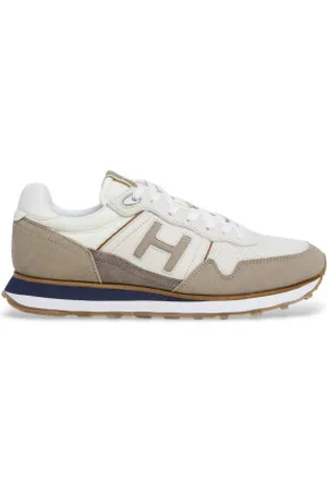 Hackett Para homem. HMS21446 Chinelos de couro bege Telfor Vibesun (40), Plano, Cordão, Casual