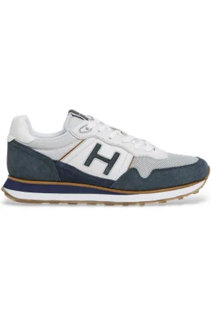 Hackett Para homem. HMS21446 Sapatilhas de couro Telfor Vibesun azul (43), Plano, Cordão, Casual