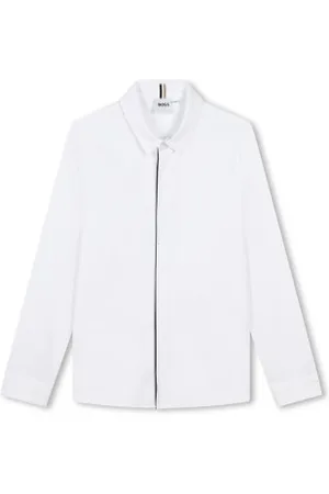 HUGO BOSS Para menino. J51132 Camisa de manga comprida branca (16años= 174cm), , Casual, moda infantil