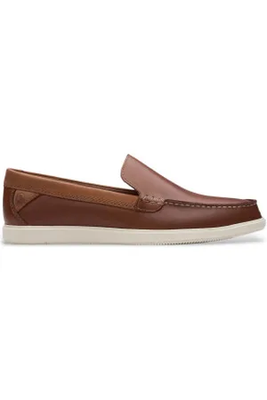 Clarks Para homem. 26181279 Sapatos Bratton Loafer em pele (40), Couro, Marrom, Plano, Cordão, Nenhum, Casual