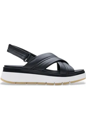 Clarks Para mulher. 26182233 Sandálias Tuscan Cross pretas (36), Preto, 3 a 5cm, Velcro, Casual