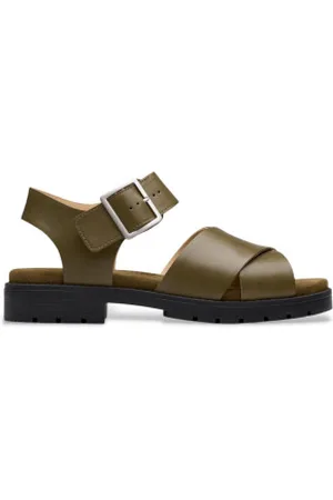 Clarks Para mulher. 26181351 Sandálias Orinoco Cross em pele (36), Couro, 1 a 3cm, Fivela, Casual