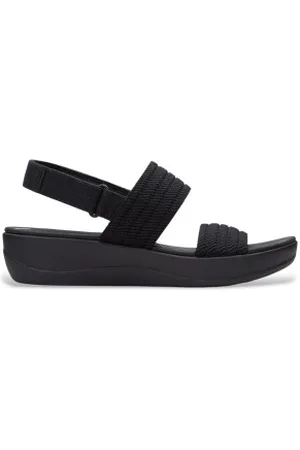 Clarks Para mulher. 26177184 Sandálias Arla Stroll pretas (35.5), , Tecido, 3 a 5cm, Velcro, Casual
