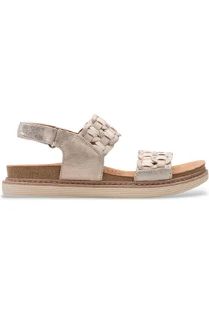 Clarks Para mulher. 26181410 Sandálias Arwell Glide em pele (36), Couro, 3 a 5cm, Velcro, Casual
