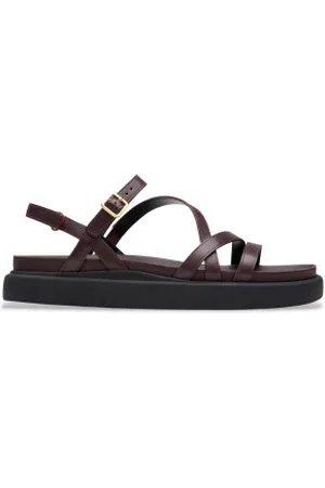 Clarks Para mulher. 26181262 Sandálias Aristella Rose em pele cor de vinho (36), Couro, 1 a 3cm, Fivela, Casual, Borgonha
