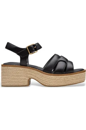 Clarks Para mulher. 26181247 Sandálias de couro com tira Coledale preto (36), 5 a 8cm, Fivela, Casual