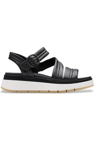 Clarks Para mulher. 26181473 Tuscan Strap sandálias de couro preto (36), 3 a 5cm, Fivela, Casual