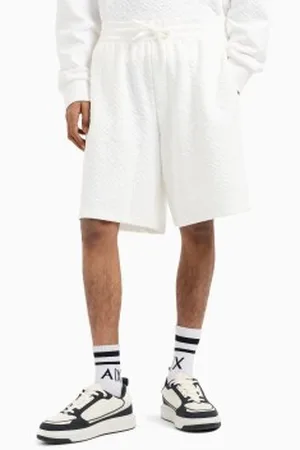 Armani Exchange Para homem. XM000476AF13037F0015 Calções brancos de cintura elástica (L), Casual, Esportivo, Multisport, Poliéster